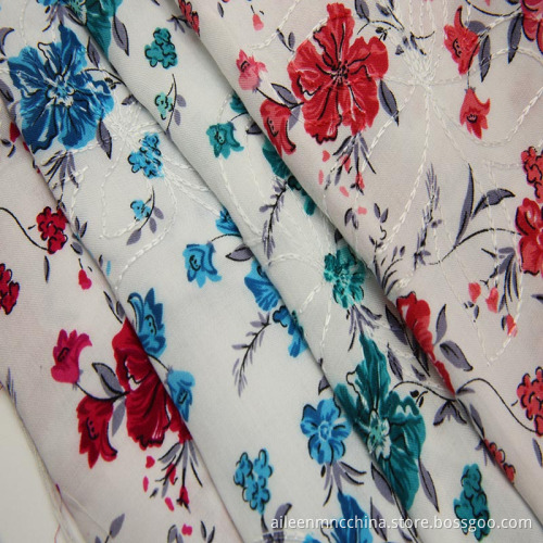 vibrane print with embroidery fabric for arabic gown